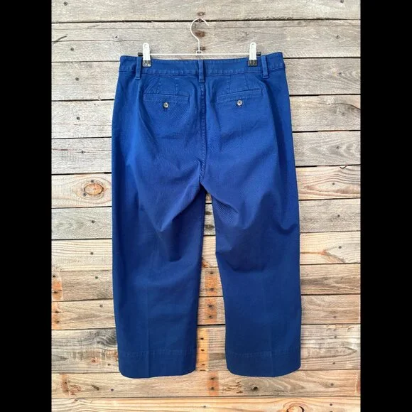 NWT J.Jill Blue Azure Wide Leg Culotte Cropped Pants - Size 10P - Picture 2 of 3